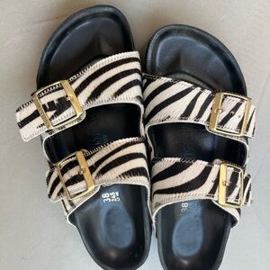 Birkenstock Pony Hair Zebra Print Arizona size 38